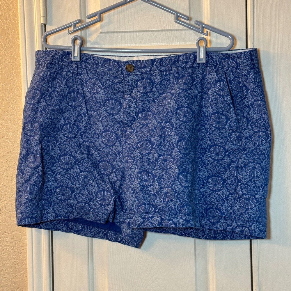 Old Navy Blue Floral Patterned Cotton Ocean Print Pocket Chino Shorts Women's 16